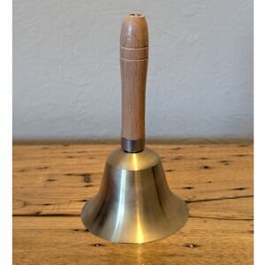 Wooden Handle Solid Brass School Bell